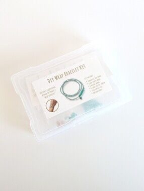 DIY Beaded Wrap Charm Bracelet Activity Kit - Turquoise & Gold
